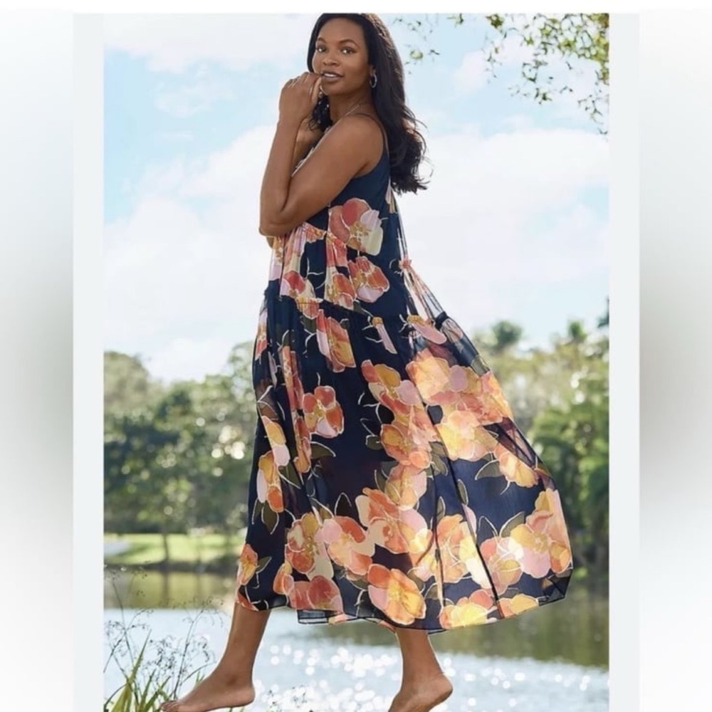 Maurices Blue Floral Maxi Dress